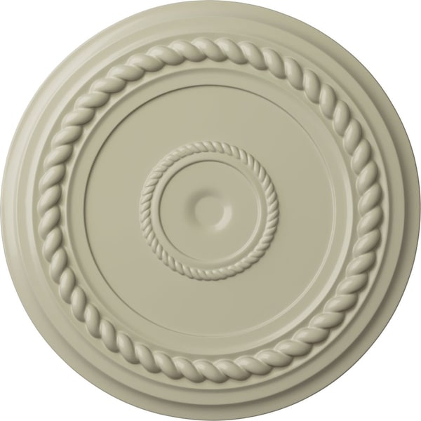 Ekena Millwork Alexandria Rope Ceiling Medallion (Fits Canopies up to 4 5/8"), 19 5/8"OD x 1 1/2"P, Clear Yellow CM18ALCYF - main